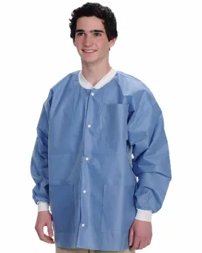 (10/Pack)  Valumax Heavy Weight Disposable Lab Jackets - Blues