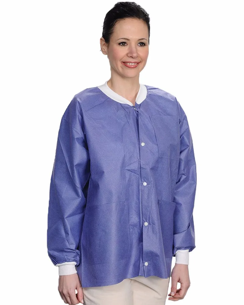 (10/Pack)  Valumax Heavy Weight Disposable Lab Jackets - Blues