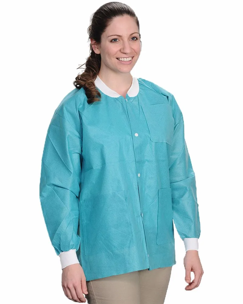 (10/Pack)  Valumax Heavy Weight Disposable Lab Jackets - Blues