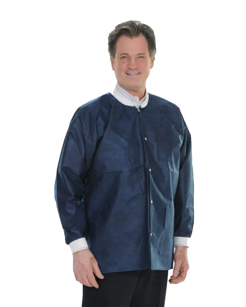 (10/Pack)  Valumax Heavy Weight Disposable Lab Jackets - Blues