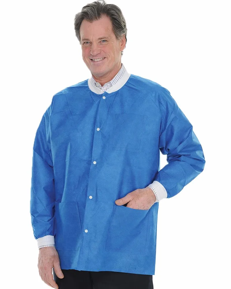 (10/Pack)  Valumax Heavy Weight Disposable Lab Jackets - Blues