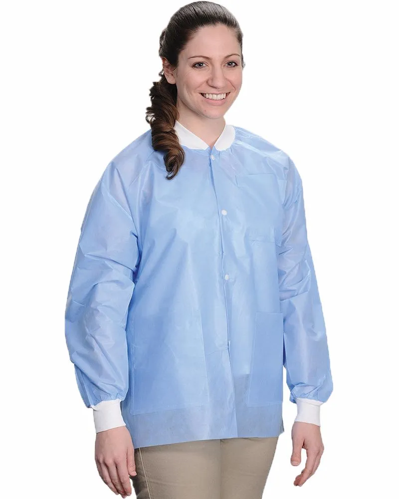 (10/Pack)  Valumax Heavy Weight Disposable Lab Jackets - Blues