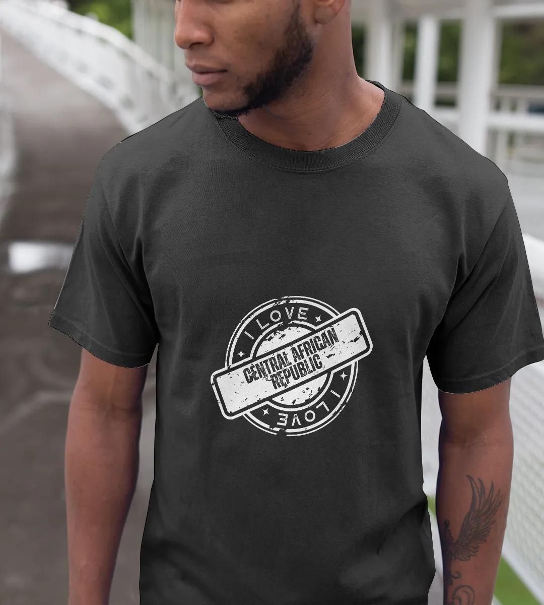 1sttheworld T-Shirt - I Love Central African Republic National Day T-Shirt Black A35