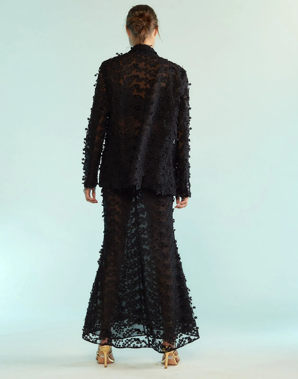 3D Embroidered Tulle Skirt