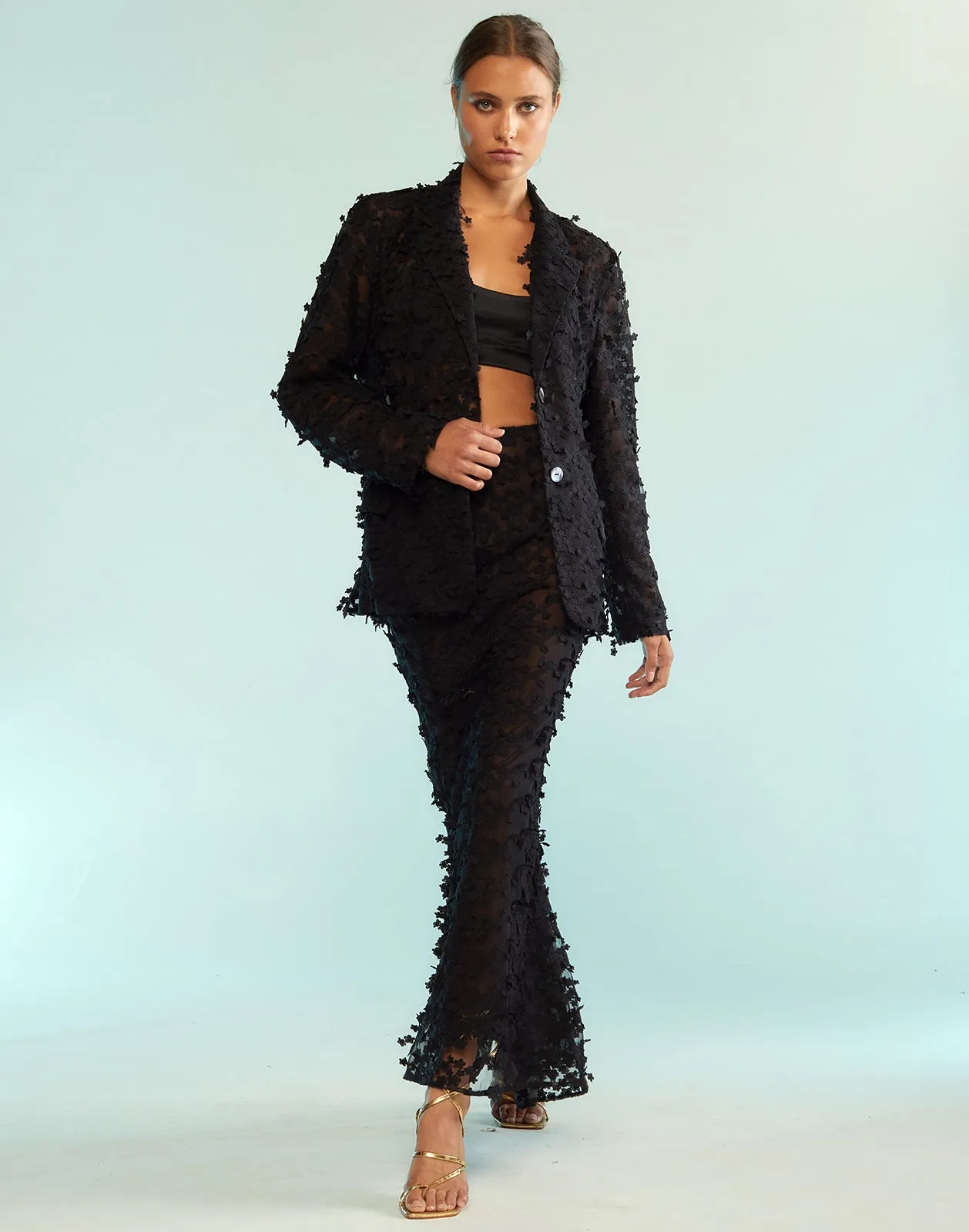 3D Embroidered Tulle Skirt