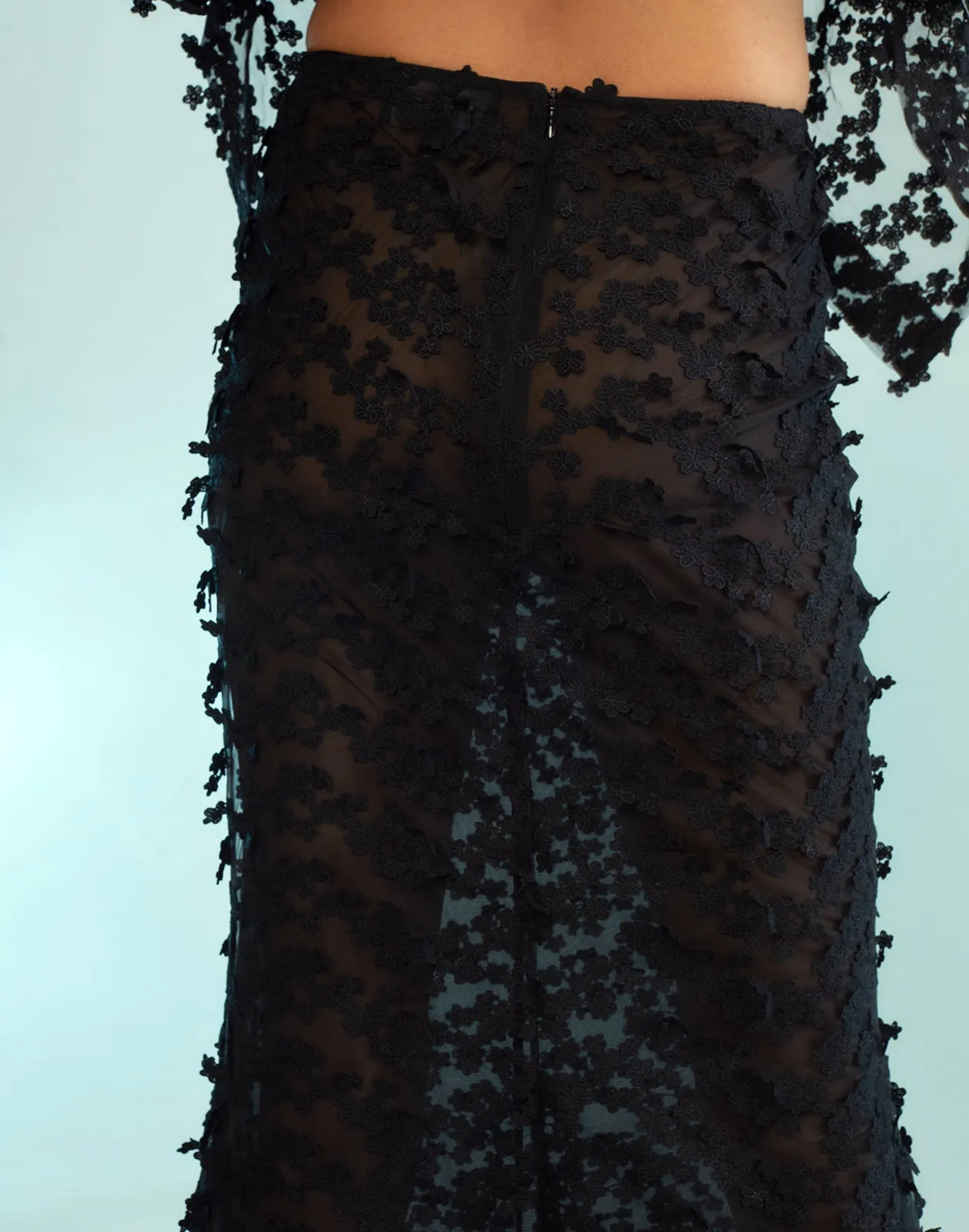3D Embroidered Tulle Skirt