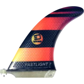 3D Fastlight Single Fin 7.0" Black/Orange Fade Surfboard FIN  -  1 SINGLE FIN