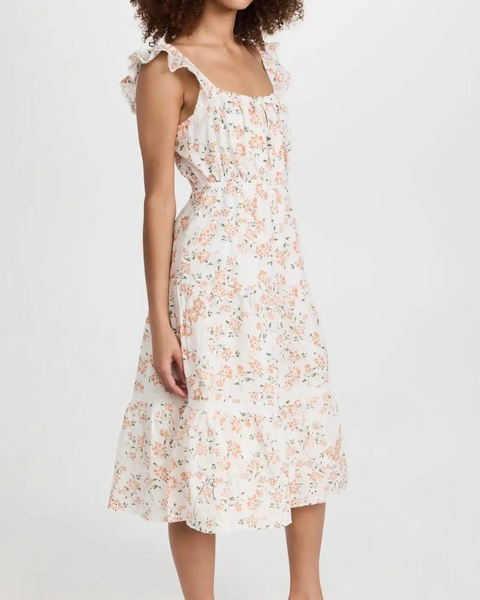 Acropolis Hills Midi Dress in Orange Floral | Orange Floral