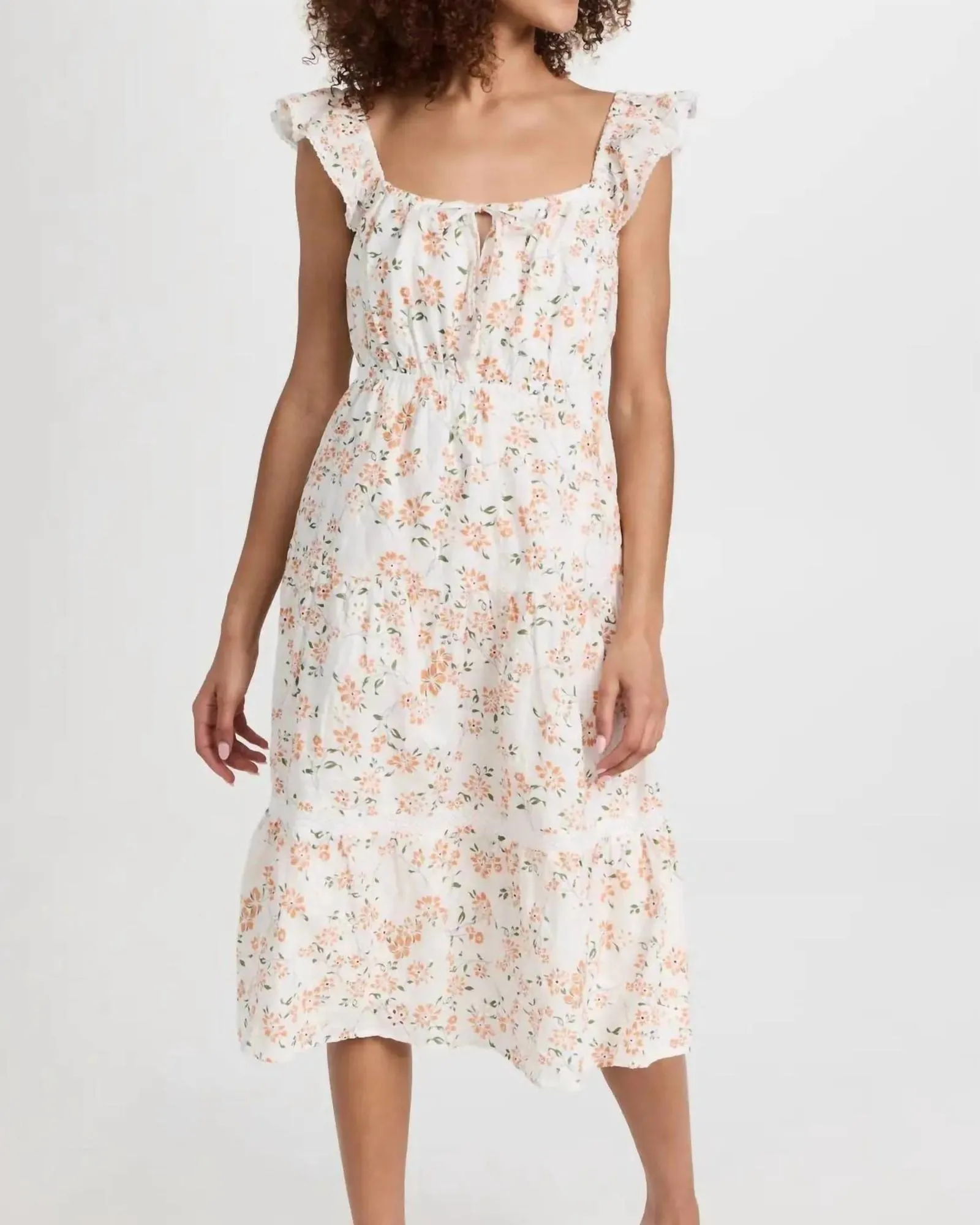 Acropolis Hills Midi Dress in Orange Floral | Orange Floral