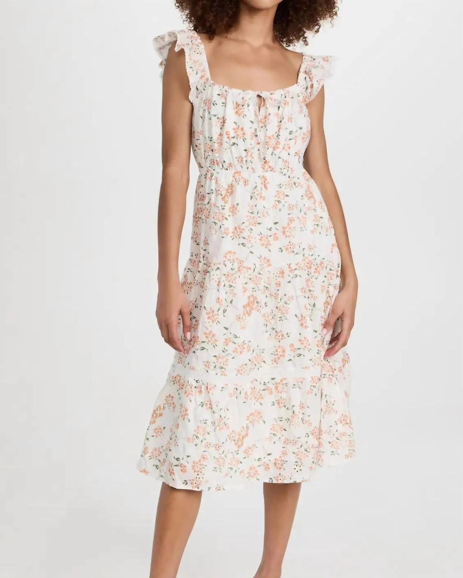 Acropolis Hills Midi Dress in Orange Floral | Orange Floral