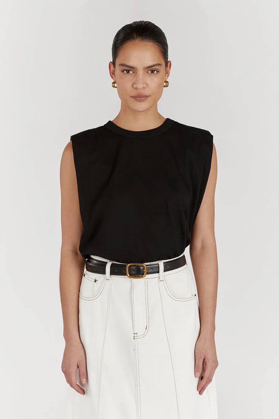 AIDEN BLACK MUSCLE TANK