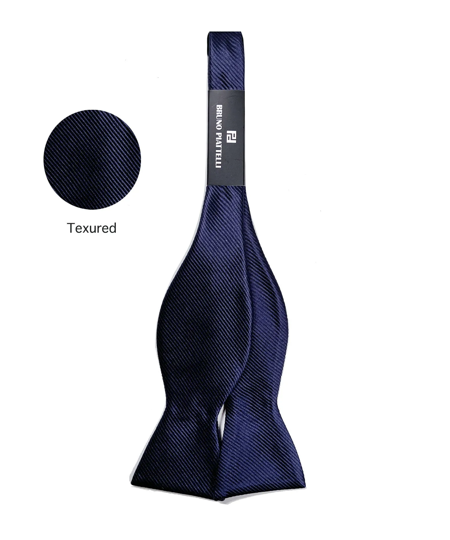 Bruno Piattelli Textured Silk Bow Tie - Navy