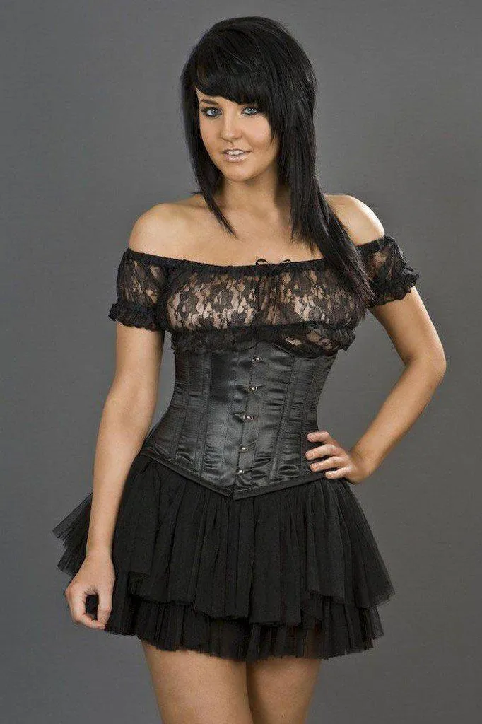 Candy Underbust Steel Boned Waist Training Corset In Satin