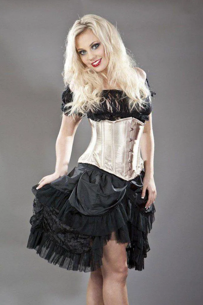 Candy Underbust Steel Boned Waist Training Corset In Satin