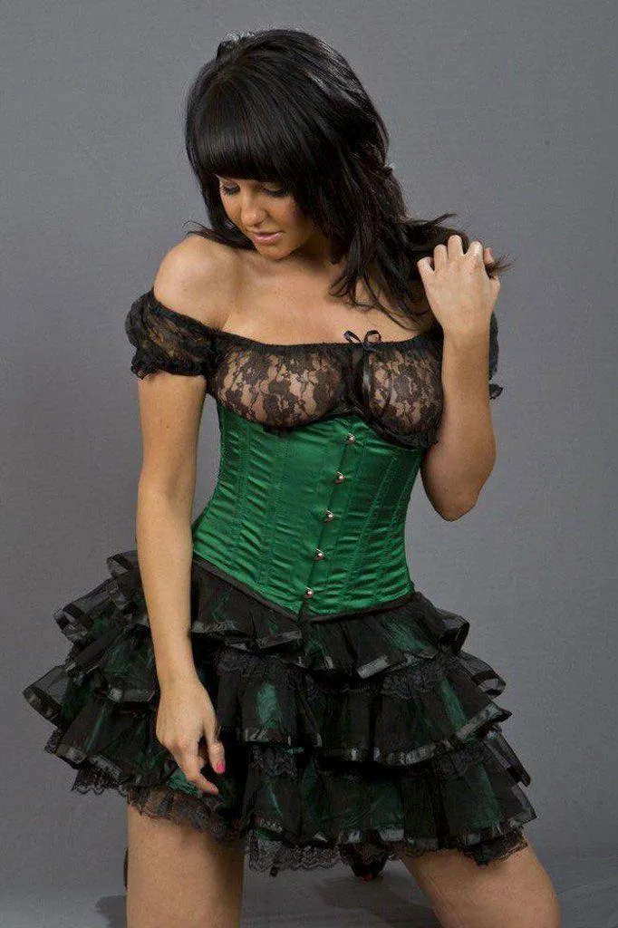 Candy Underbust Steel Boned Waist Training Corset In Satin