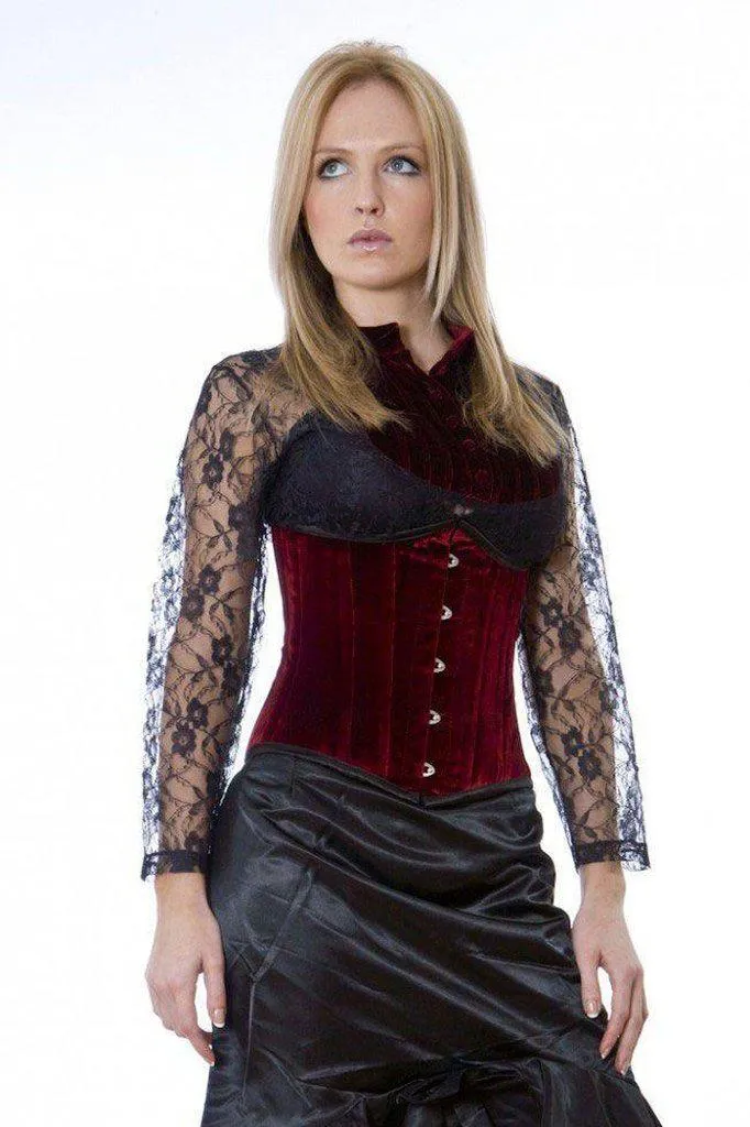 Candy Underbust Waist Training Corset In Velvet