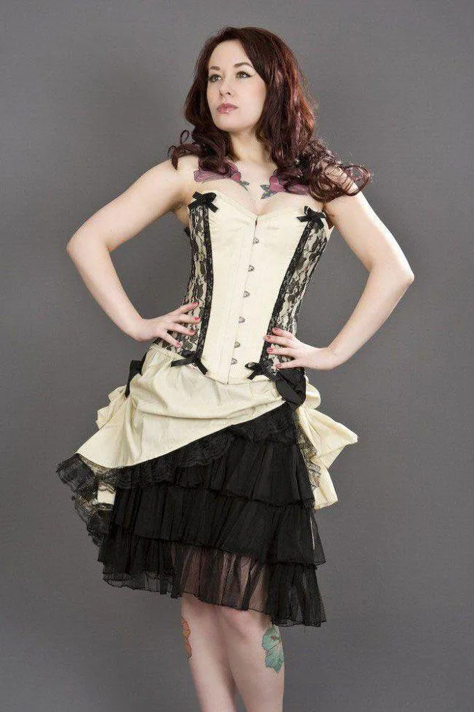 Chantelle Overbust Steel Boned Corset In Taffeta