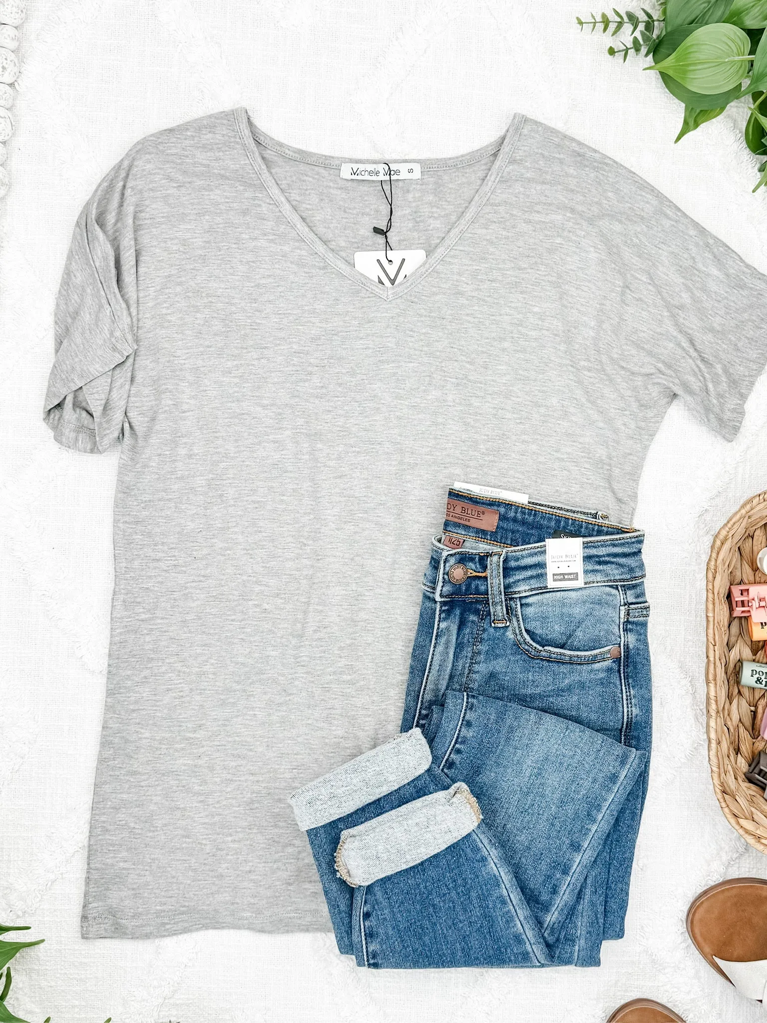 Chloe Cozy Tee - Grey
