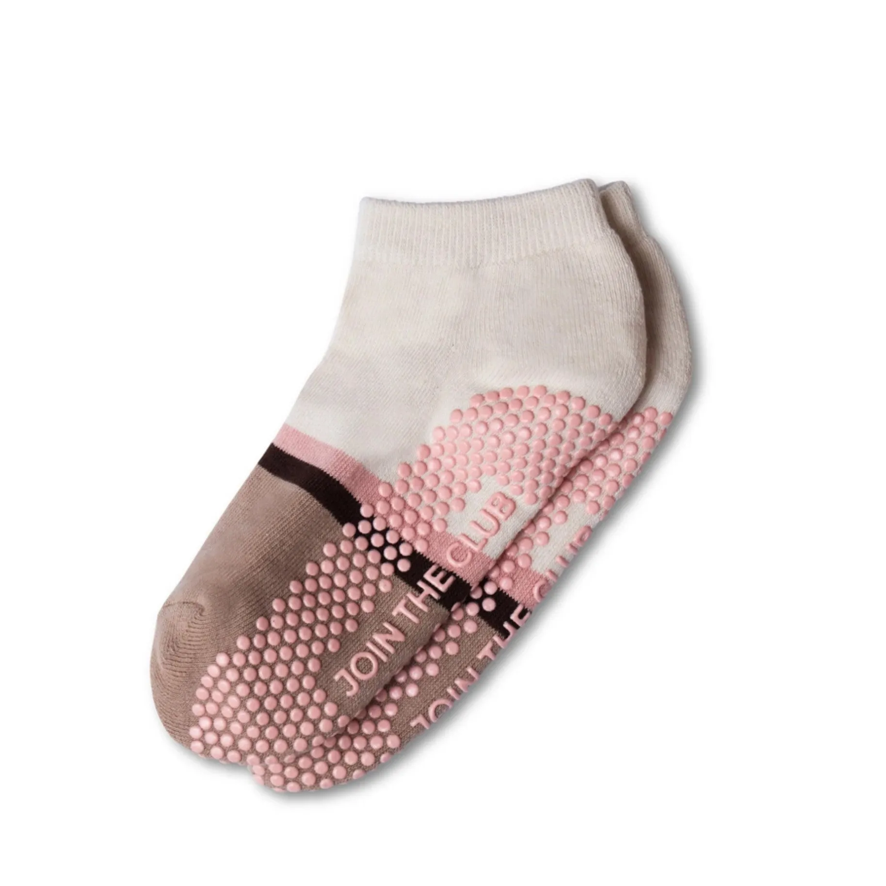 Classic Ankle Grip Socks - Toffee/Chocolate Stripe (Barre / Pilates)