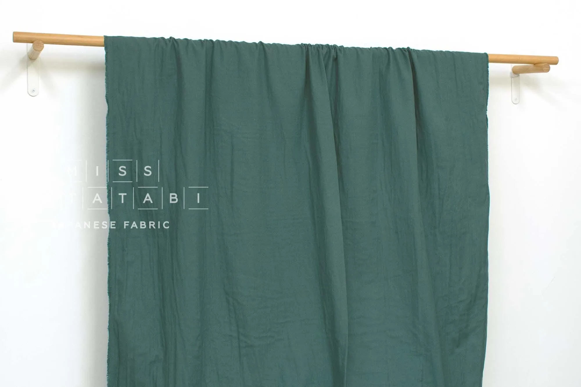 Cotton Solid Double Face Twill   Gauze - green