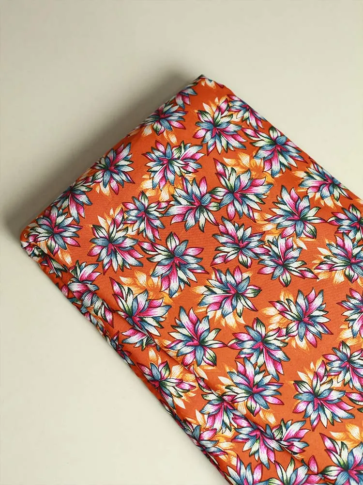 Crepe Digital Floral Printed Running material