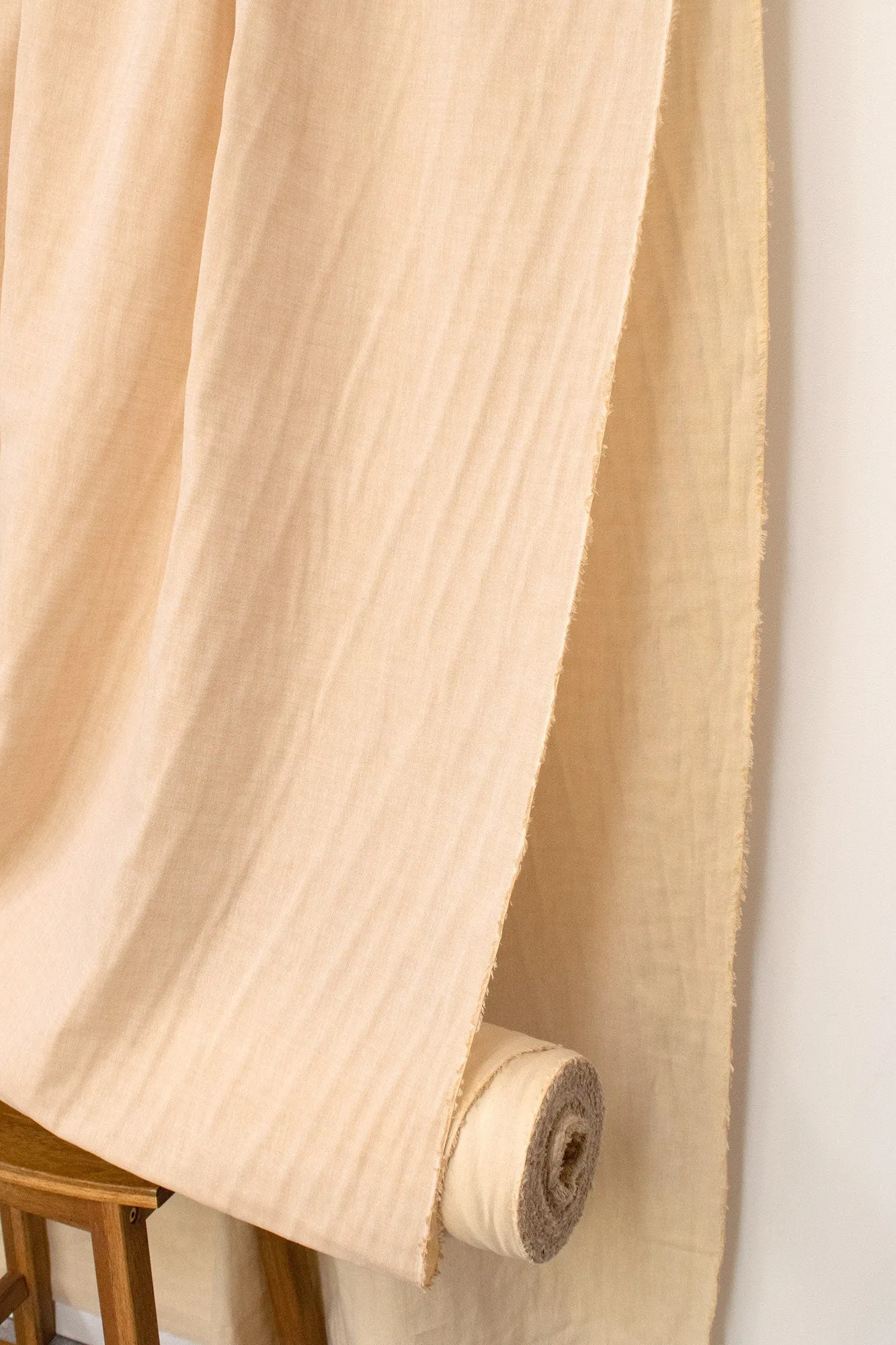 DEADSTOCK Soft Linen Blend Double Gauze - pale apricot