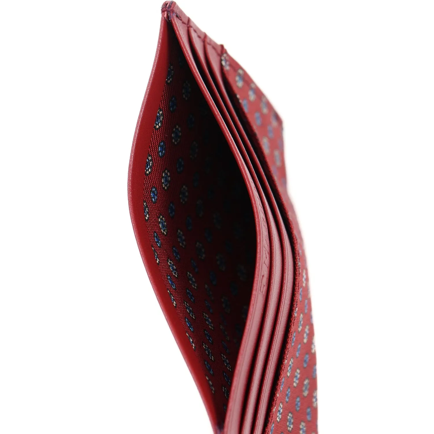 E.Marinella Credit Card Holder in Calfskin and Silk