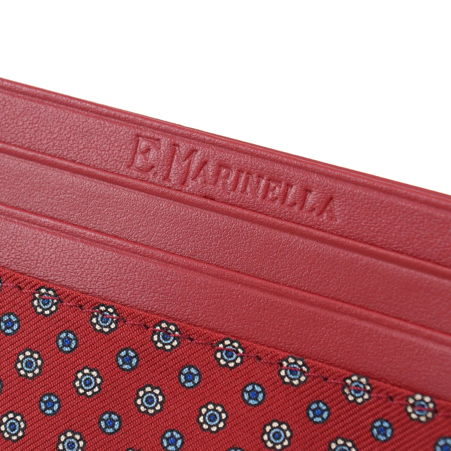 E.Marinella Credit Card Holder in Calfskin and Silk