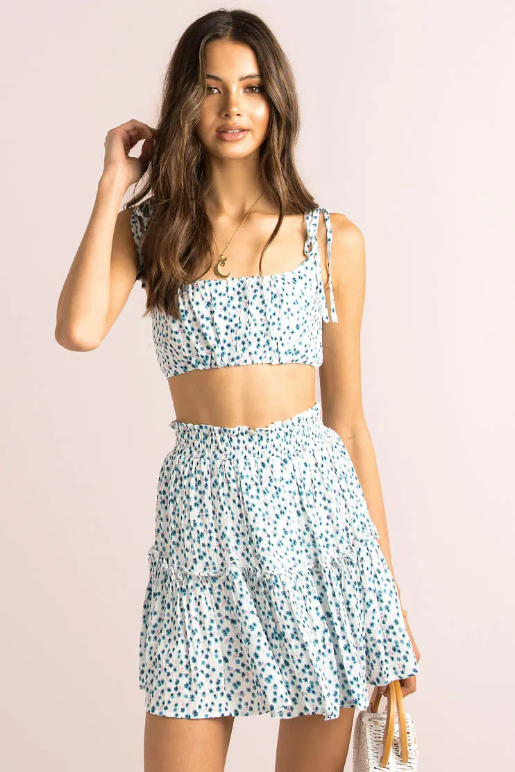 Gemini Skirt / Blue Floral