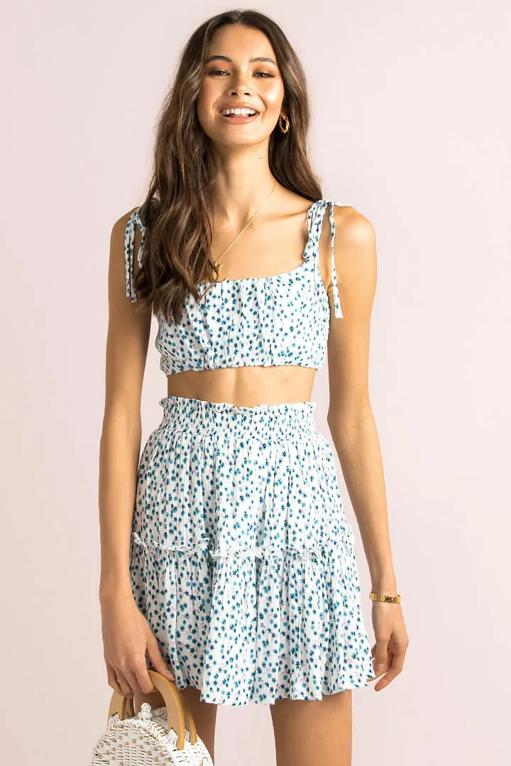 Gemini Skirt / Blue Floral