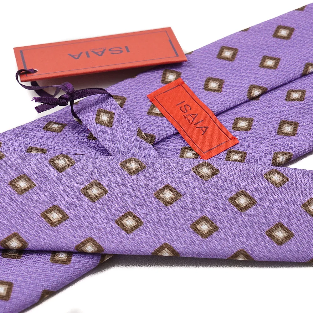Isaia 7-Fold Lavender Jacquard Tie