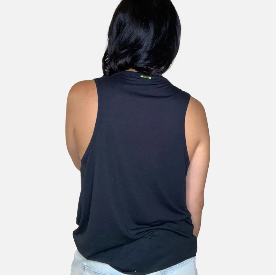 Jane Black Tank Top - Mini Glossy Black Skulls & Crossbones