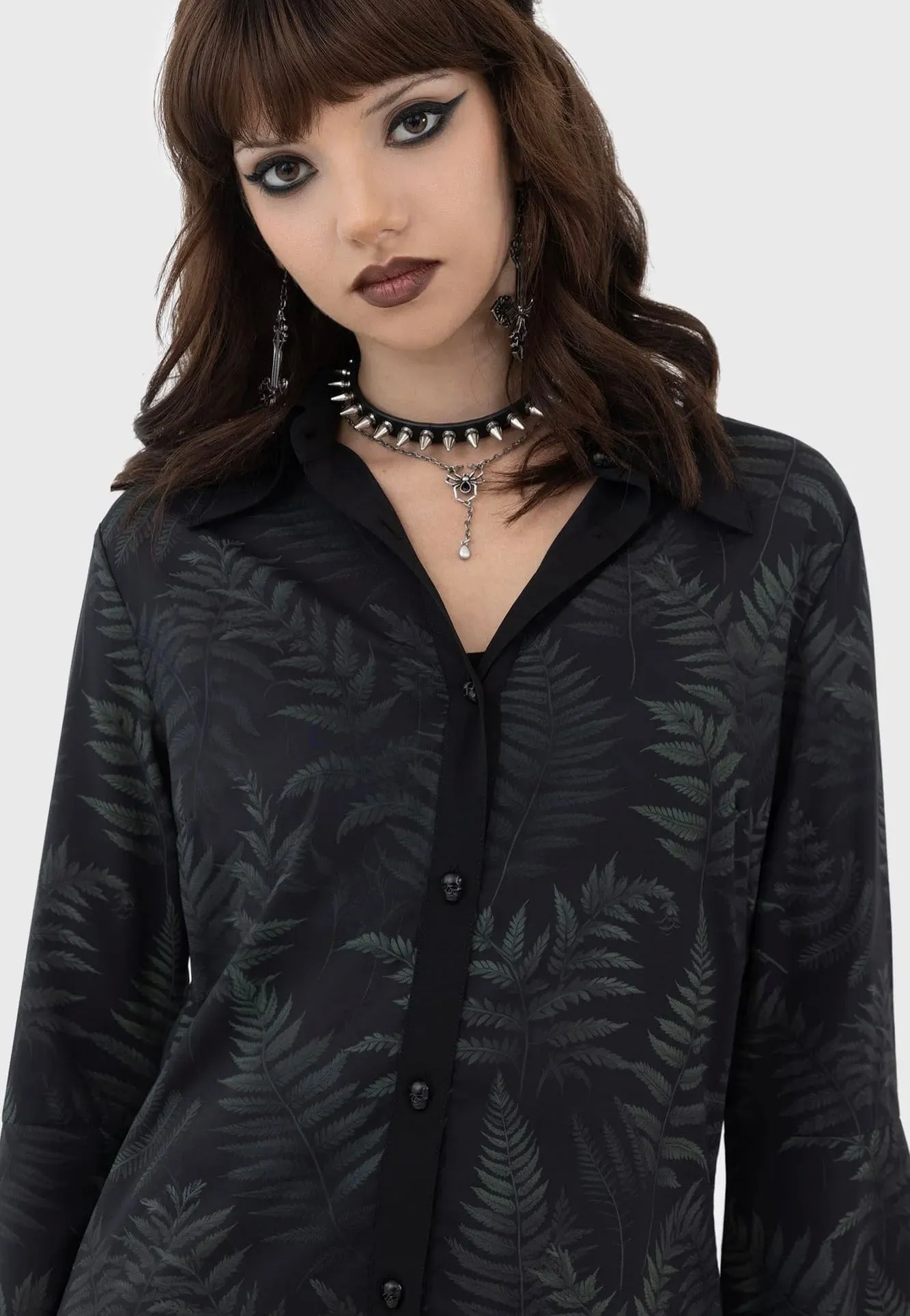 Killstar - Equinoxx Shirt Black/Green - Blouse