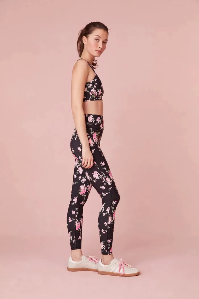 LoveShackFancy Women's Jutta High Rise Performance Floral Leggings - Aurora Nights Black & Floral