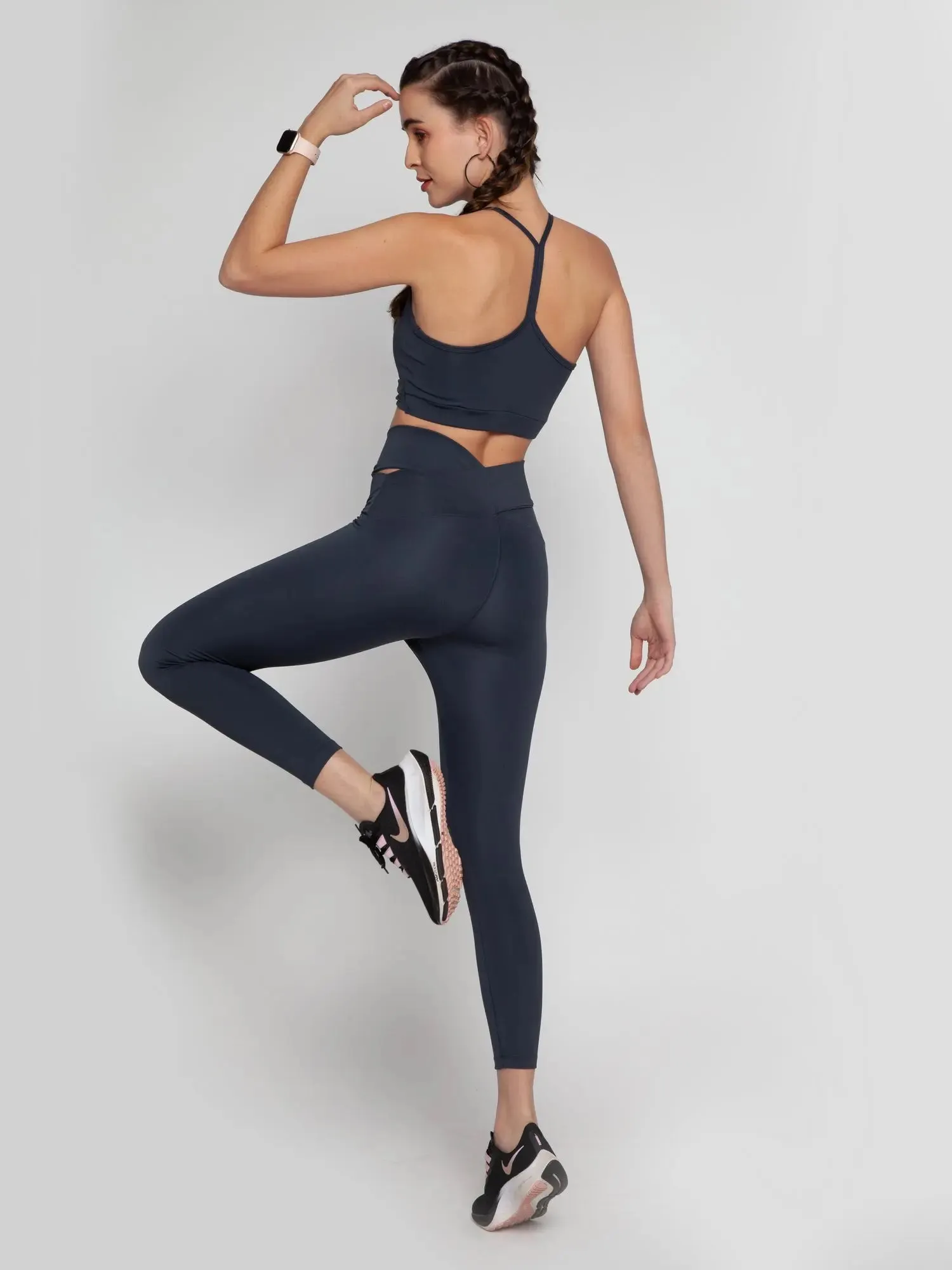 Midnight Blue Criss Cross Leggings