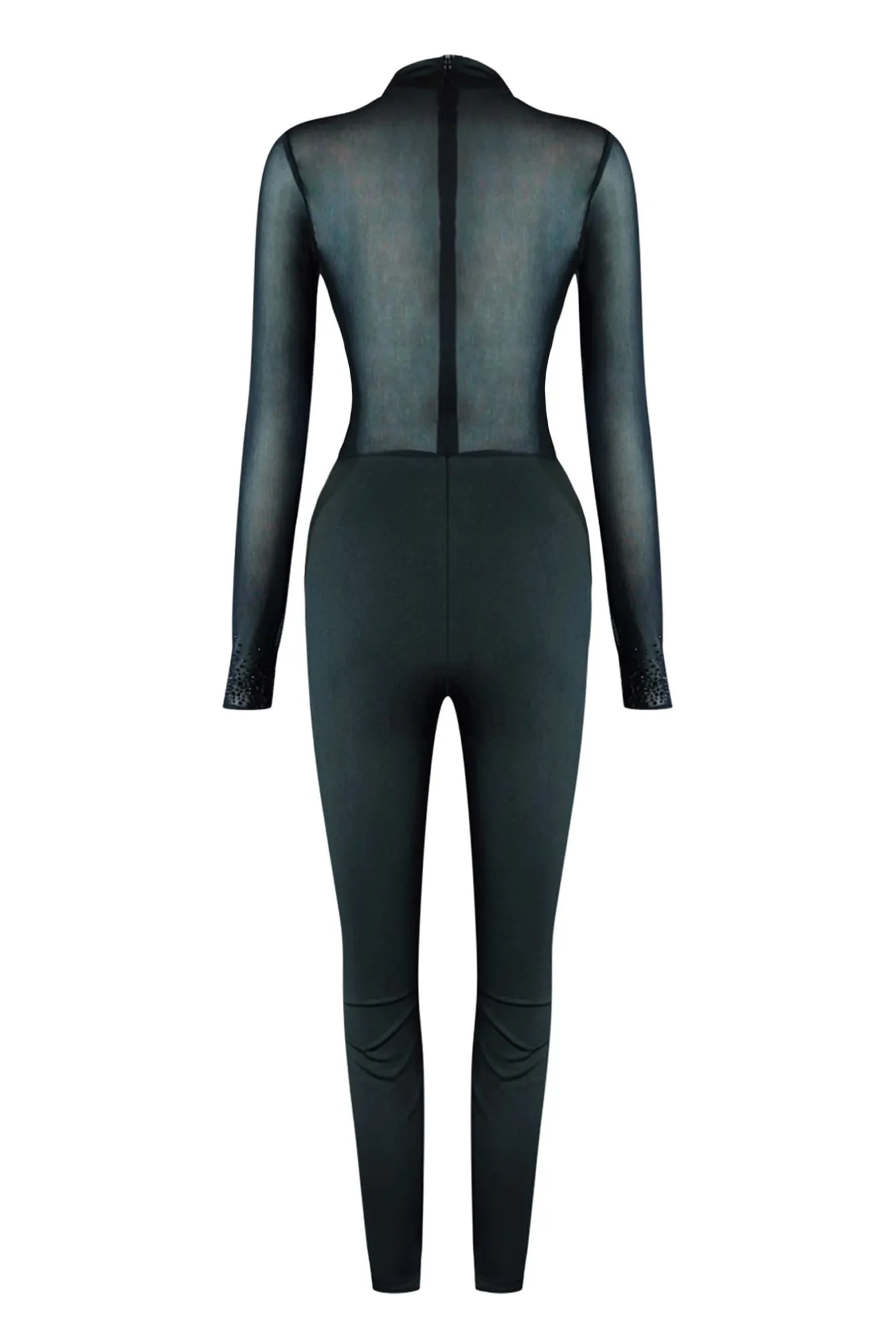 Never Enough Black Mesh Rhinestone Jumpsuit