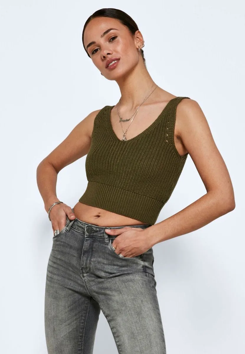 Noisy May - Sara O Neck Knit Burnt Olive - Top