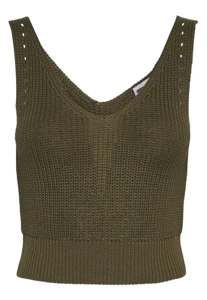 Noisy May - Sara O Neck Knit Burnt Olive - Top