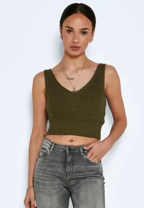 Noisy May - Sara O Neck Knit Burnt Olive - Top