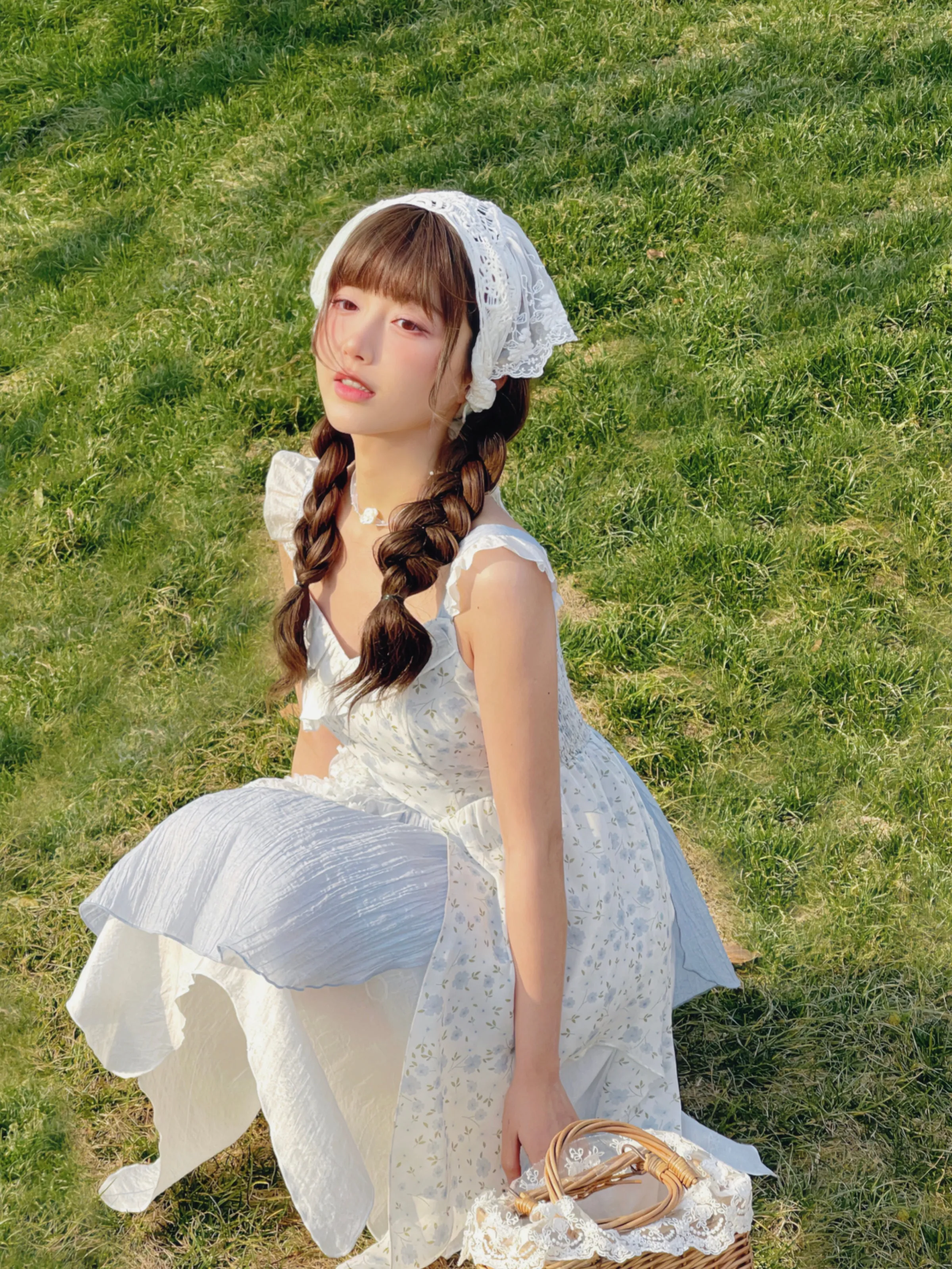 Pastoral Girl Irregular Sling Dress, Camisole & Skirt