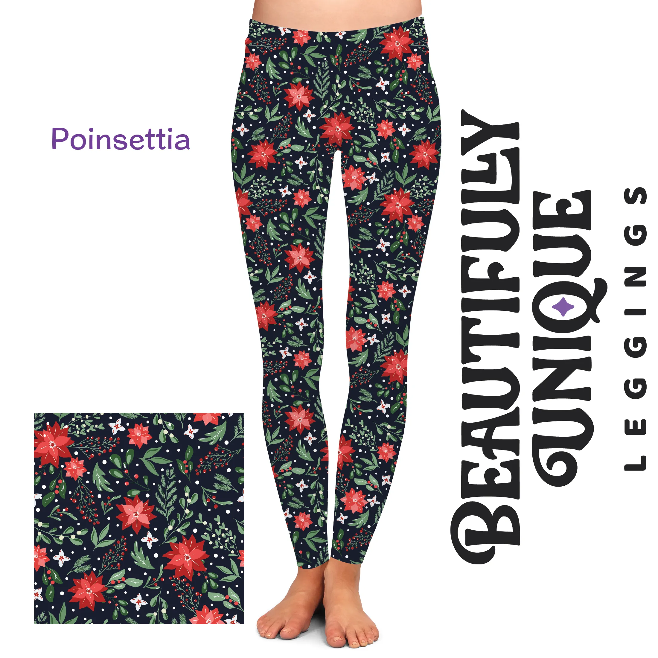Poinsettias - High-quality Handcrafted Vibrant Leggings