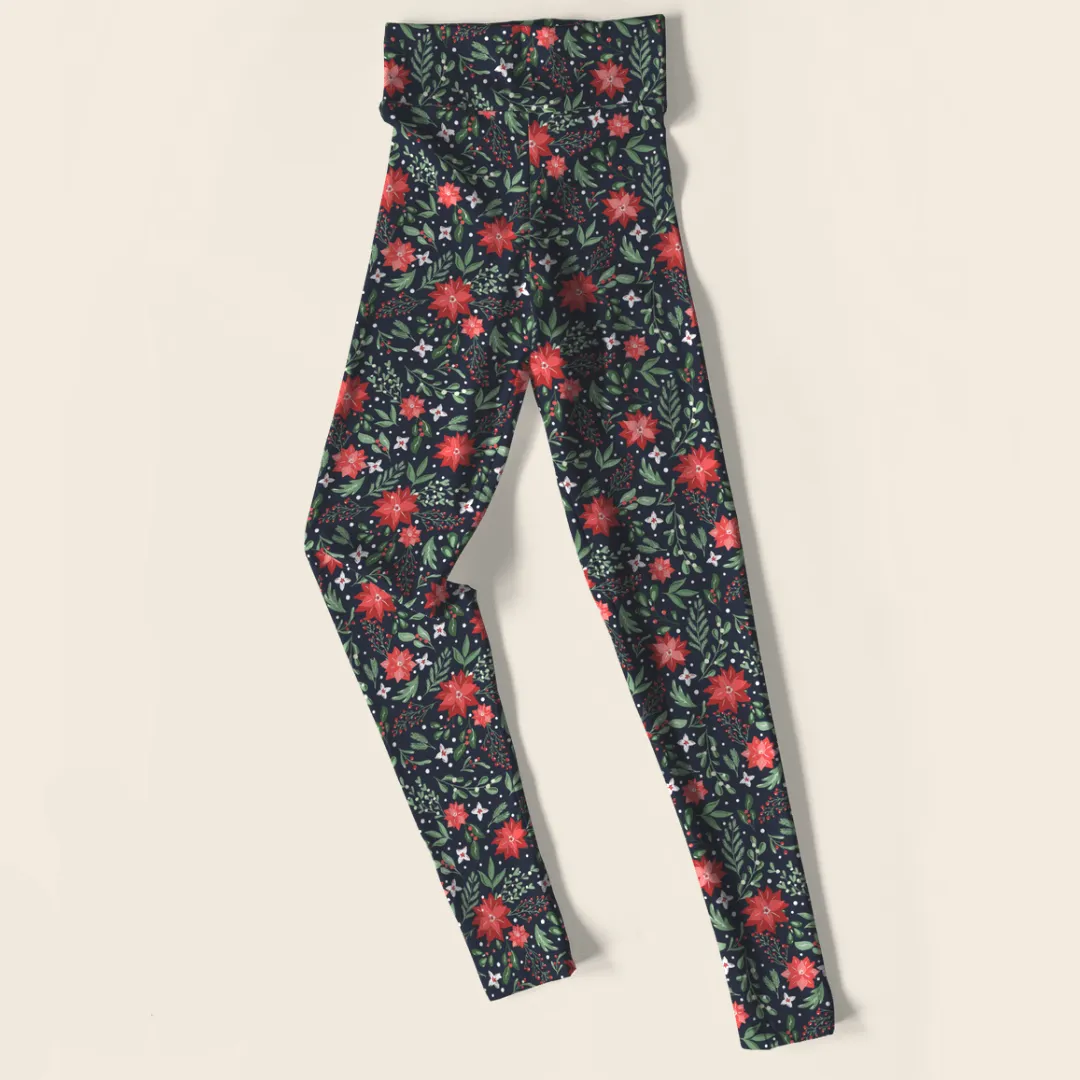 Poinsettias - High-quality Handcrafted Vibrant Leggings