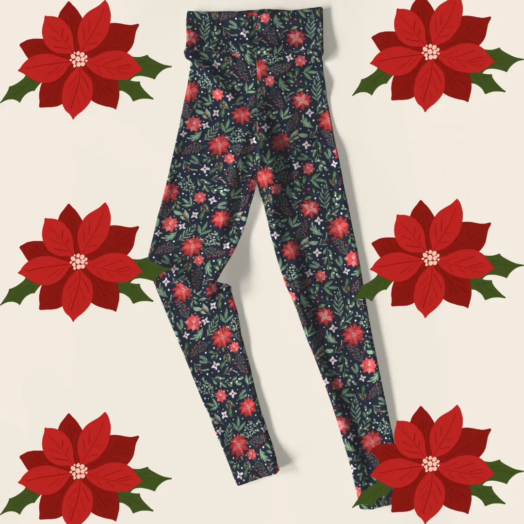 Poinsettias - High-quality Handcrafted Vibrant Leggings