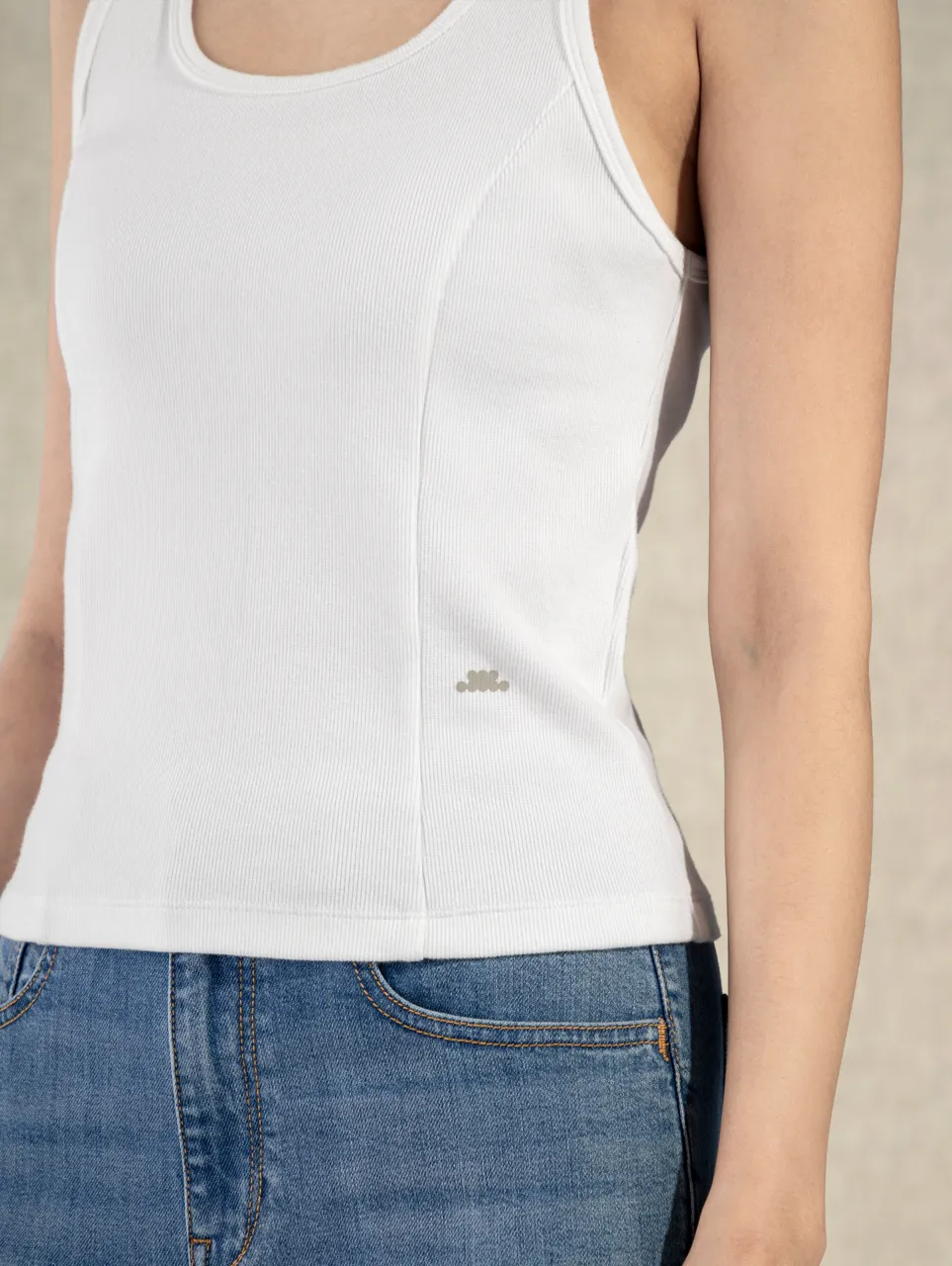 Princess Seam Rib Tank Pure White