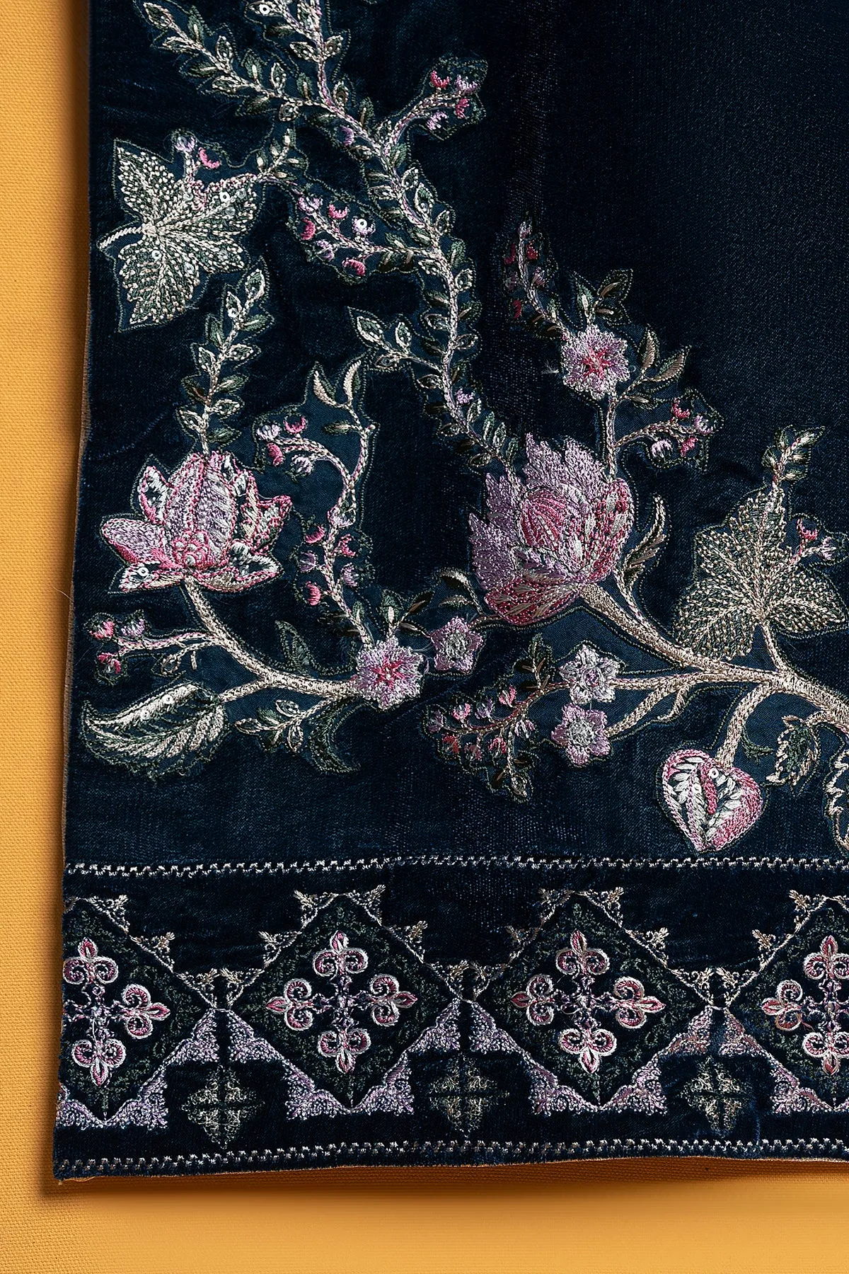 "CASIAX" Embroidered Velvet Shirt