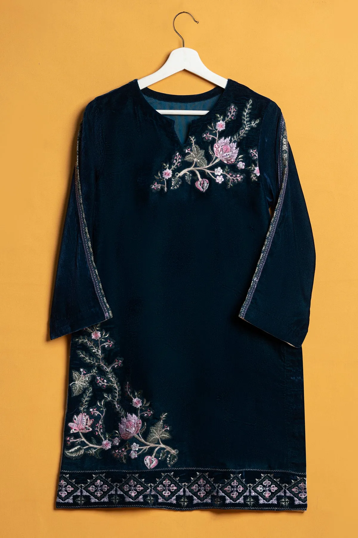 "CASIAX" Embroidered Velvet Shirt