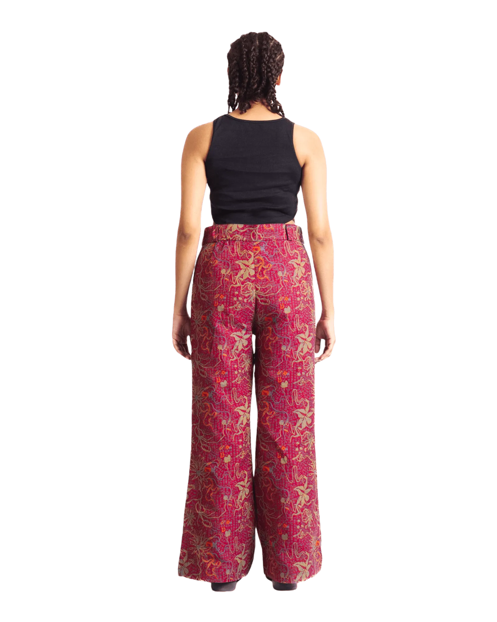 "TANGERINE" JACQUARD WOVEN TROUSERS
