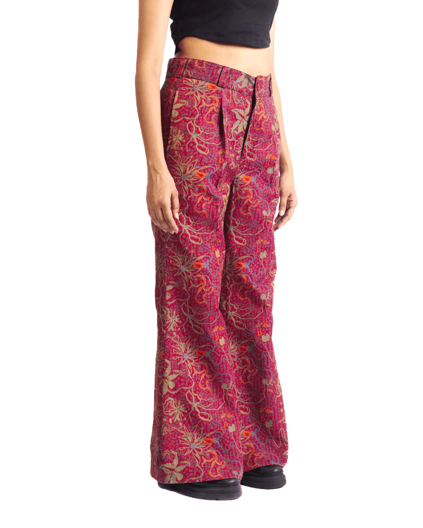 "TANGERINE" JACQUARD WOVEN TROUSERS