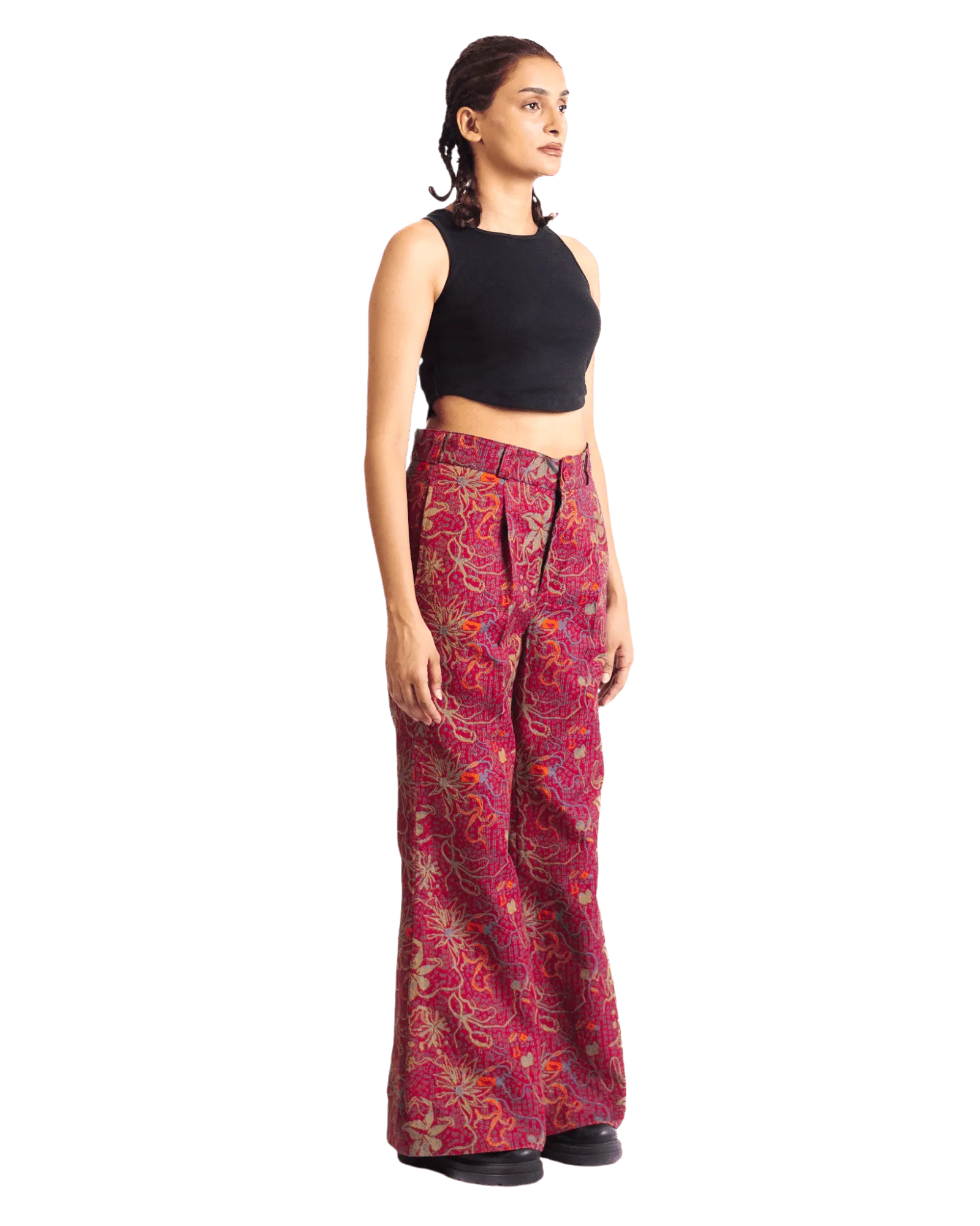"TANGERINE" JACQUARD WOVEN TROUSERS
