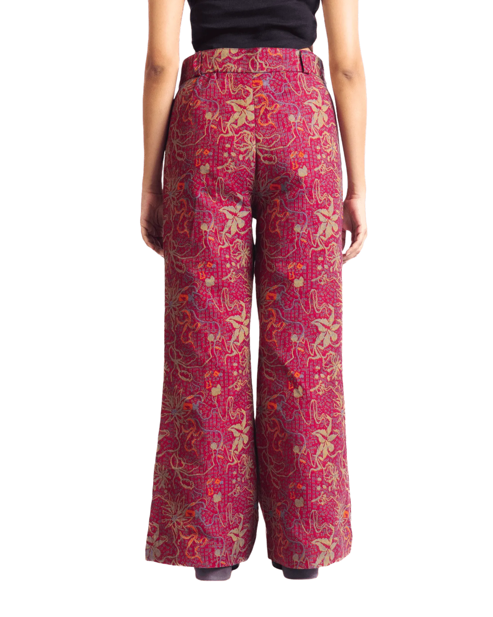"TANGERINE" JACQUARD WOVEN TROUSERS